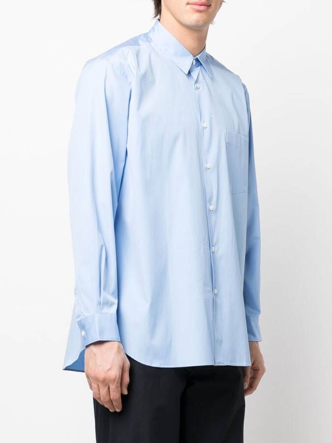 Comme Des Garçons Shirt Overhemd met borstzak Blauw