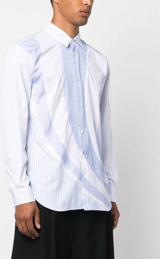 Comme Des Garçons Shirt Overhemd met gestreept vlak Blauw