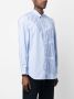 Comme Des Garçons Shirt Overhemd met gestreepte vlakken Blauw - Thumbnail 3