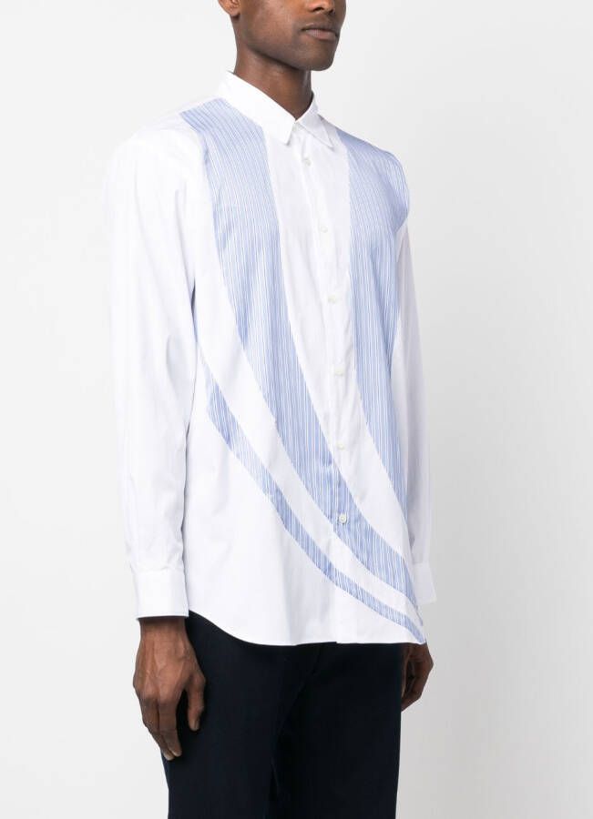 Comme Des Garçons Shirt Overhemd met gestreepte vlakken Wit