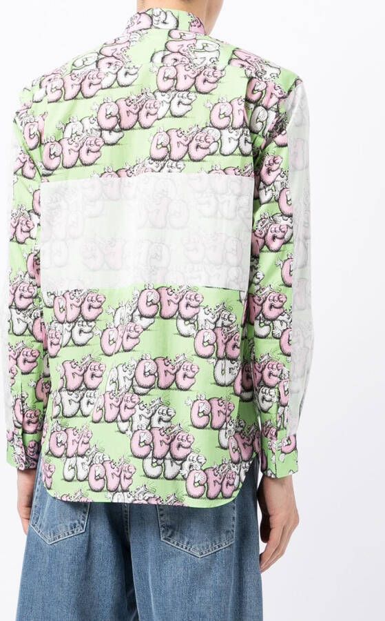 Comme Des Garçons Shirt Overhemd met logoprint Groen