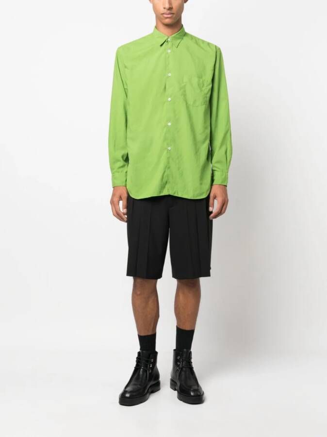 Comme Des Garçons Shirt Overhemd met puntige kraag Groen