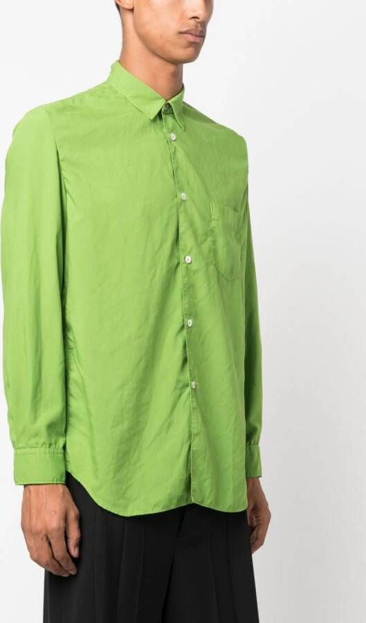 Comme Des Garçons Shirt Overhemd met puntige kraag Groen