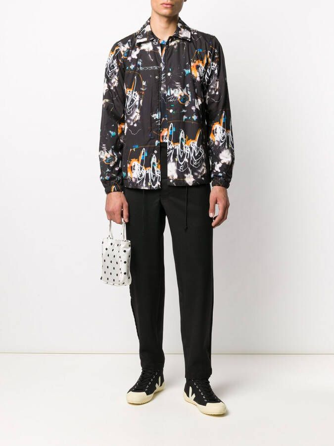 Comme Des Garçons Shirt Shirtjack met abstracte print Zwart