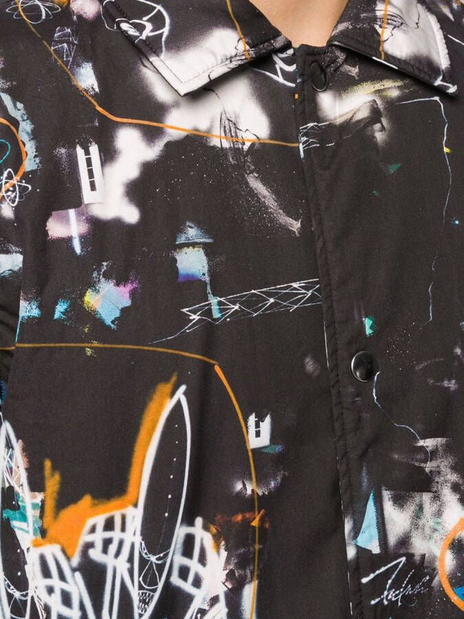 Comme Des Garçons Shirt Shirtjack met abstracte print Zwart