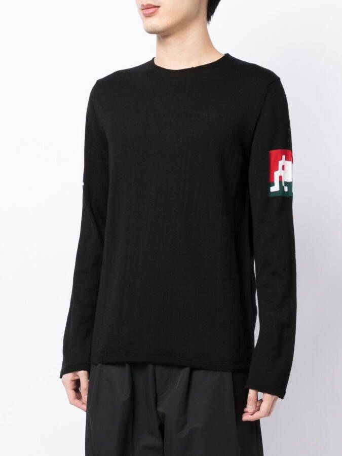 Comme Des Garçons Shirt Intarsia gebreide trui Zwart