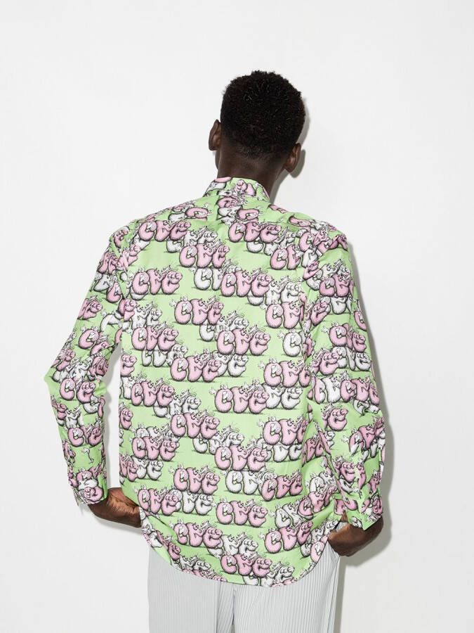 Comme Des Garçons Shirt x KAWS overhemd met print Groen