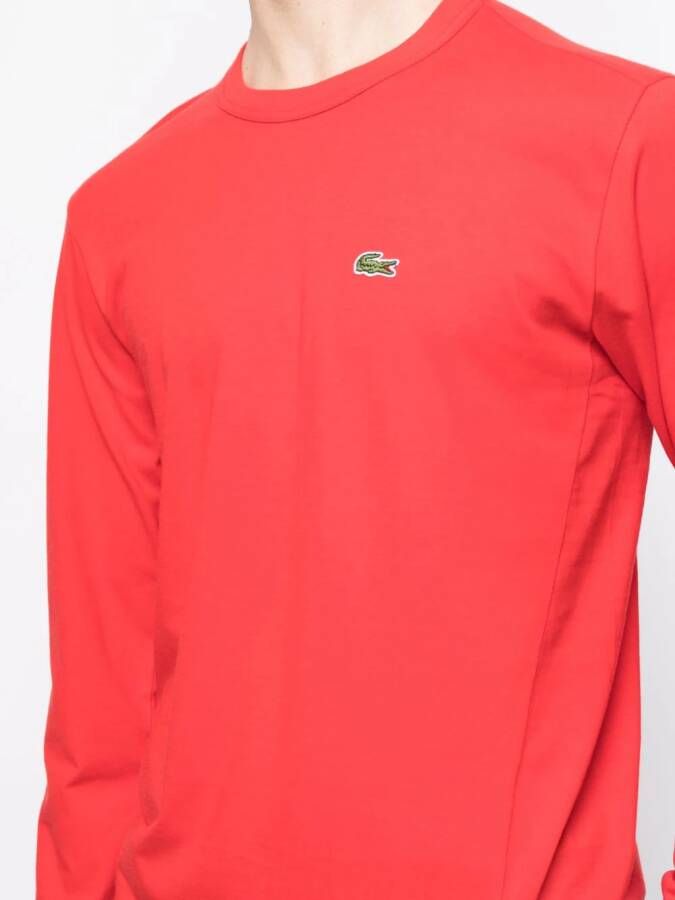 Comme Des Garçons Shirt x Lacoste asymmetrisch T-shirt Rood