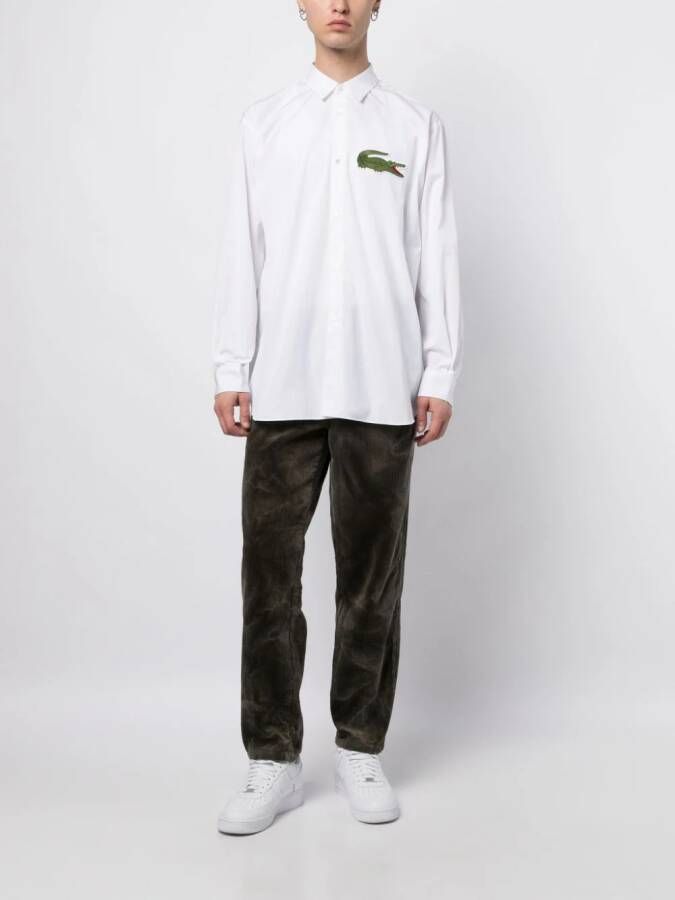 Comme Des Garçons Shirt x Lacoste overhemd met logopatch Wit