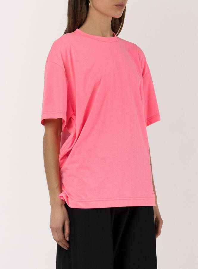 Comme Des Garçons T-shirt met gesmockt detail Roze