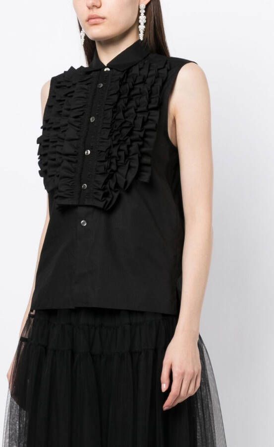 Comme des Garçons TAO Blouse met ruches Zwart