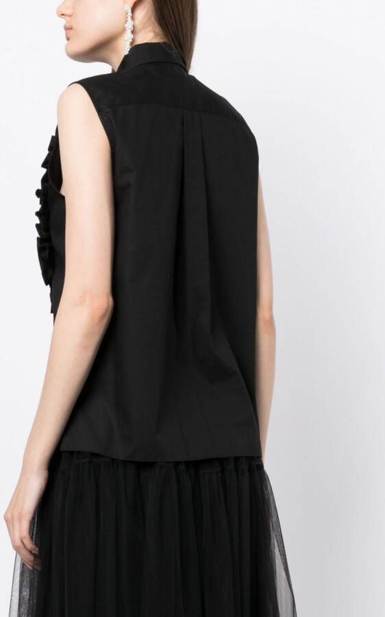 Comme des Garçons TAO Blouse met ruches Zwart