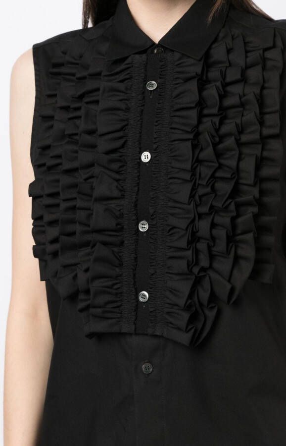 Comme des Garçons TAO Blouse met ruches Zwart