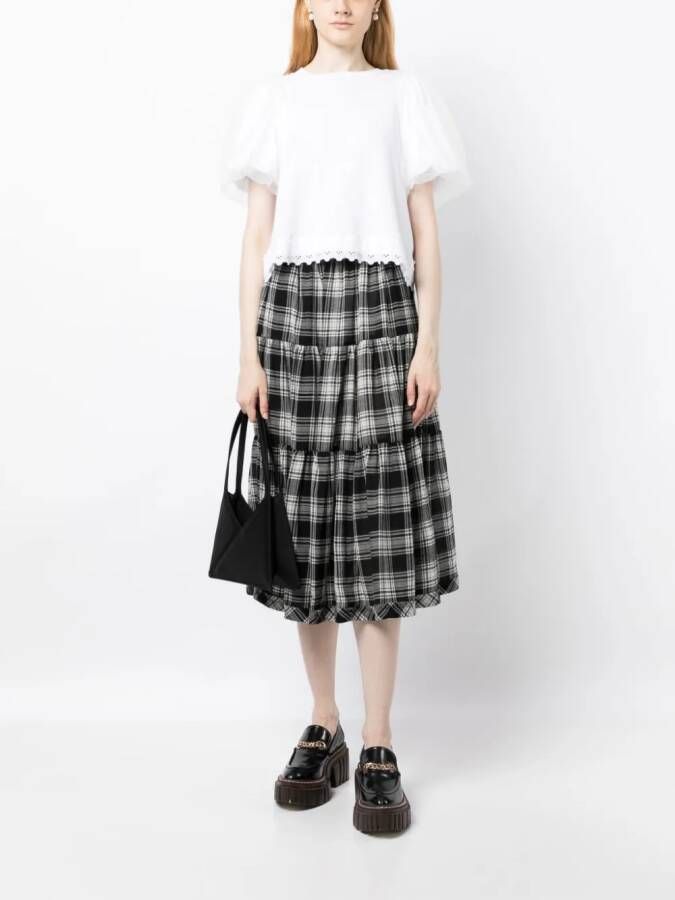 Comme des Garçons TAO Geruite midi-rok Zwart