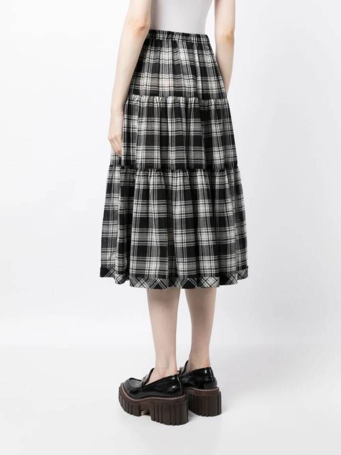 Comme des Garçons TAO Geruite midi-rok Zwart