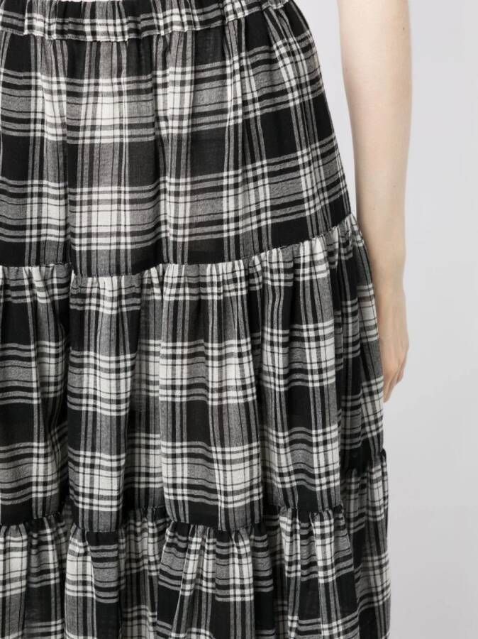 Comme des Garçons TAO Geruite midi-rok Zwart