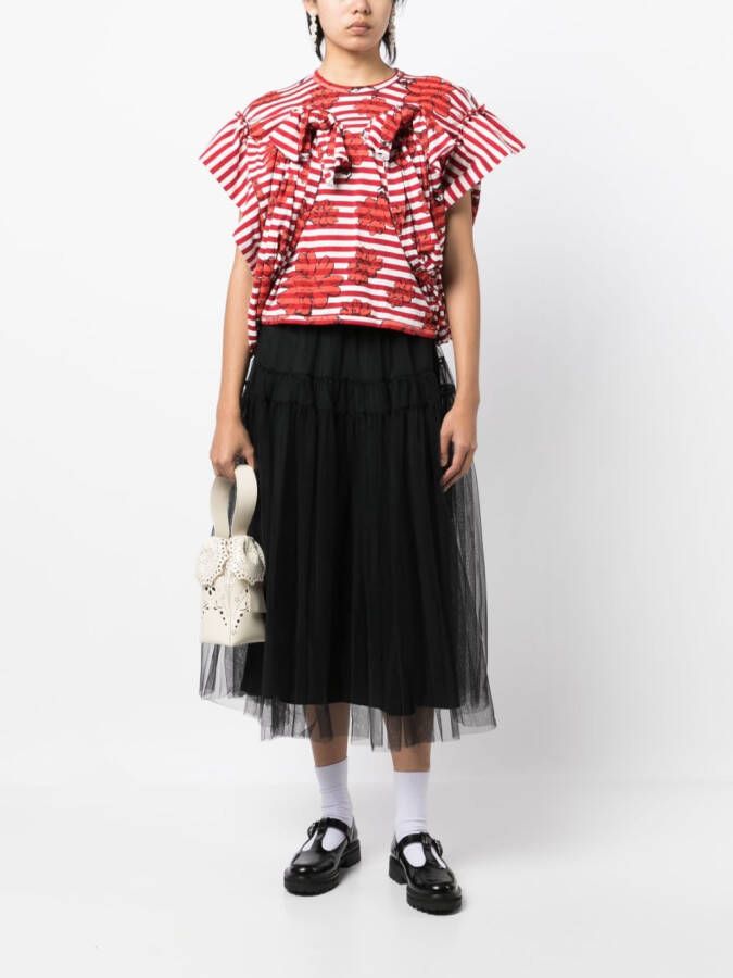 Comme des Garçons TAO x Shun Sudo T-shirt met bloemenprint Rood