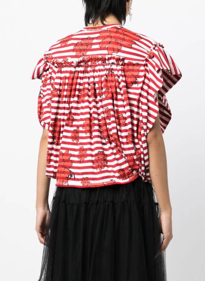 Comme des Garçons TAO x Shun Sudo T-shirt met bloemenprint Rood