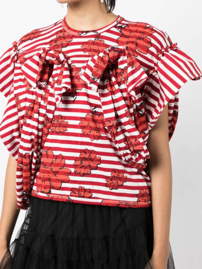 Comme des Garçons TAO x Shun Sudo T-shirt met bloemenprint Rood