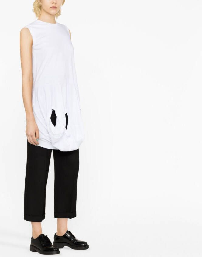 Comme Des Garçons Uitgesneden tanktop Wit