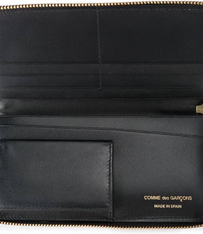 Comme Des Garçons Wallet black classic leather zip up wallet Zwart