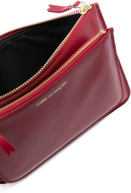 Comme Des Garçons Wallet Leren portemonnee Rood