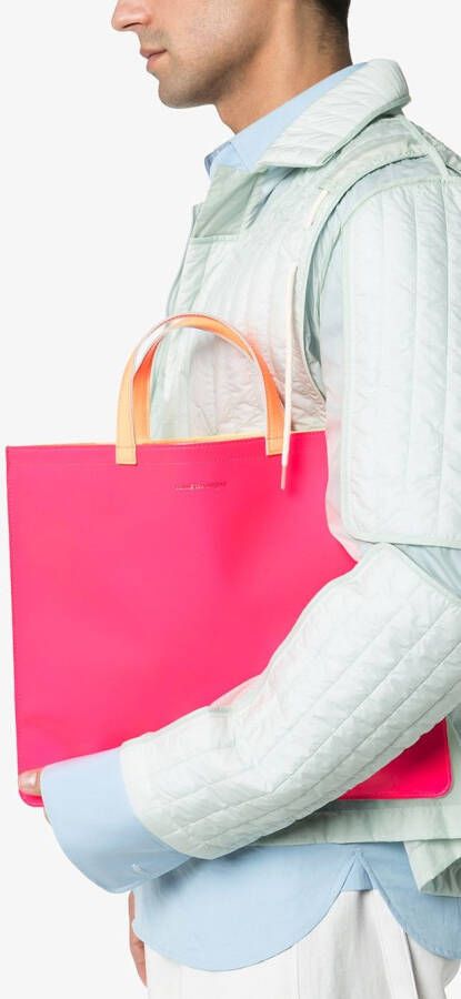 Comme Des Garçons Wallet Leren shopper Roze