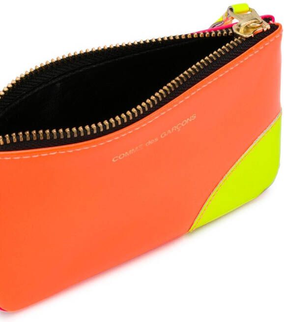 Comme Des Garçons Wallet Portemonnee met colourblocking Oranje