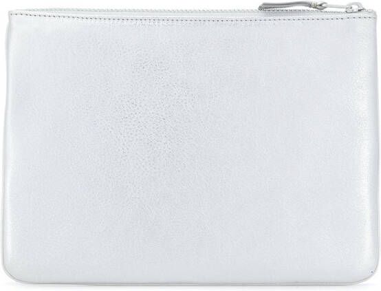 Comme Des Garçons Wallet logo-embossed leather purse Metallic