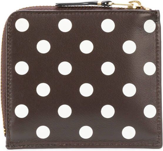 Comme Des Garçons Wallet polkadot ritsportemonnee Bruin