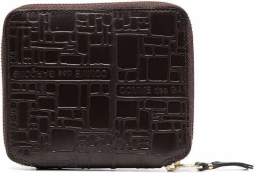 Comme Des Garçons Wallet Portemonnee met logo-reliëf Bruin