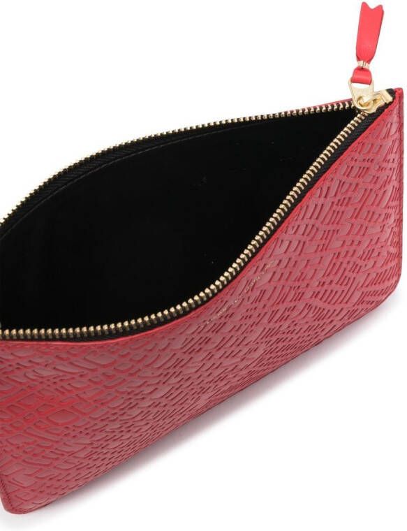 Comme Des Garçons Wallet Portemonnee met logo-reliëf Rood