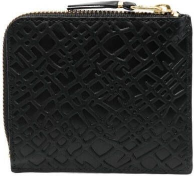 Comme Des Garçons Wallet Portemonnee met logo-reliëf Zwart