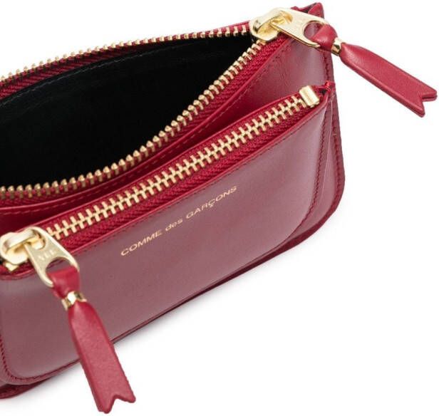 Comme Des Garçons Wallet Portemonnee met logoprint Rood