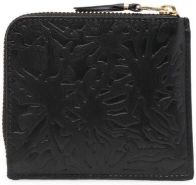 Comme Des Garçons Wallet Portemonnee met reliëf patroon Zwart