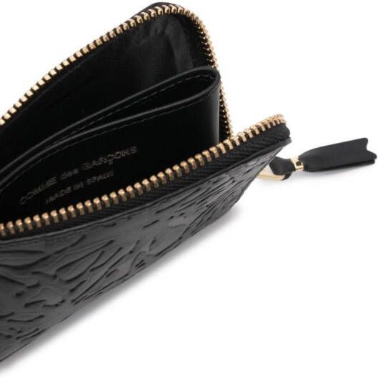 Comme Des Garçons Wallet Portemonnee met reliëf patroon Zwart
