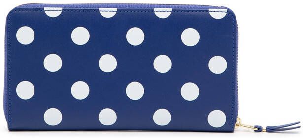 Comme Des Garçons Wallet Portemonnee met stippen Blauw
