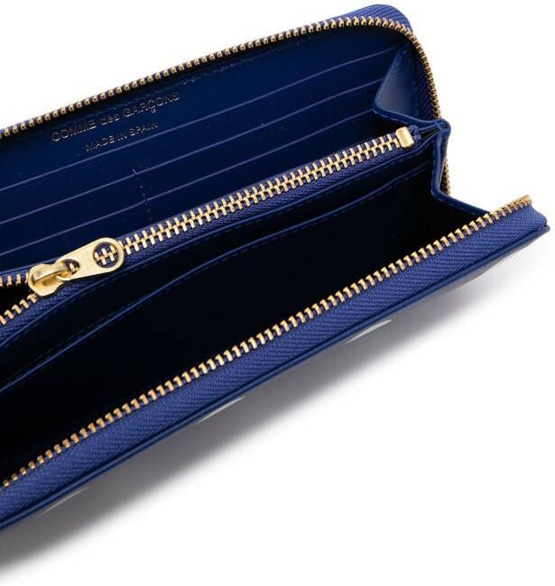 Comme Des Garçons Wallet Portemonnee met stippen Blauw