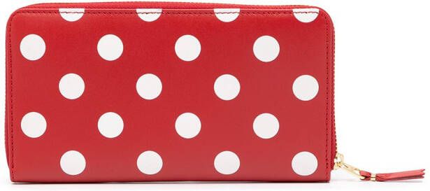 Comme Des Garçons Wallet Portemonnee met stippen Rood