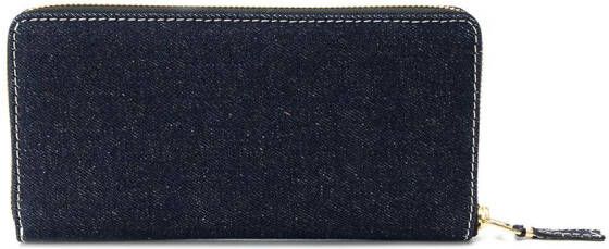 Comme Des Garçons Wallet portemonnee van spijkerstof met ritssluiting Blauw