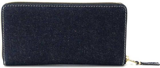 Comme Des Garçons Wallet portemonnee van spijkerstof met ritssluiting Blauw