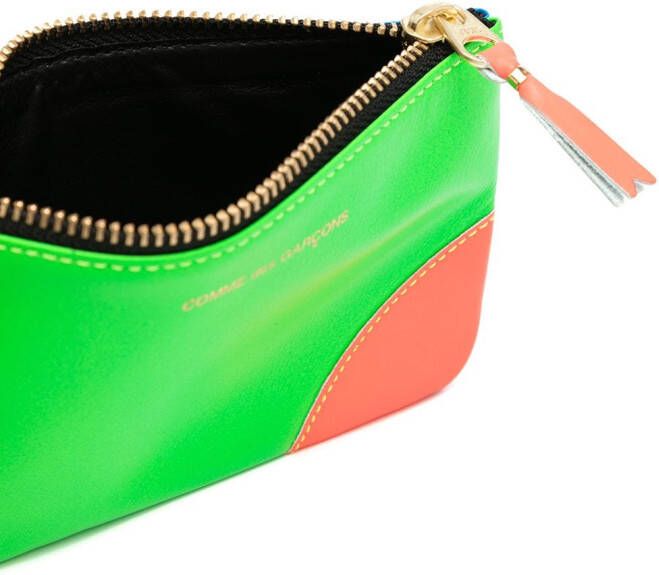 Comme Des Garçons Wallet Super Fluo leren buidel Veelkleurig