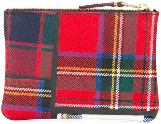 Comme Des Garçons Wallet tartan etui Rood