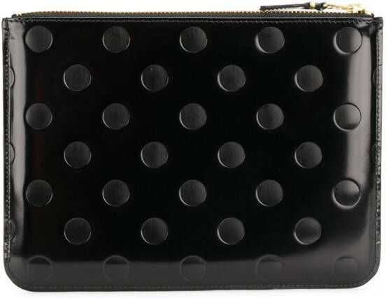 Comme Des Garçons Wallet versierd gemaakte stippenportefeuille Zwart