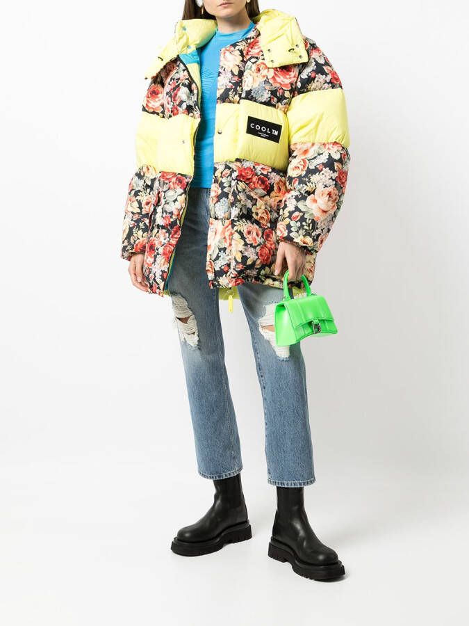 COOL T.M Donsjack met bloemenprint Geel