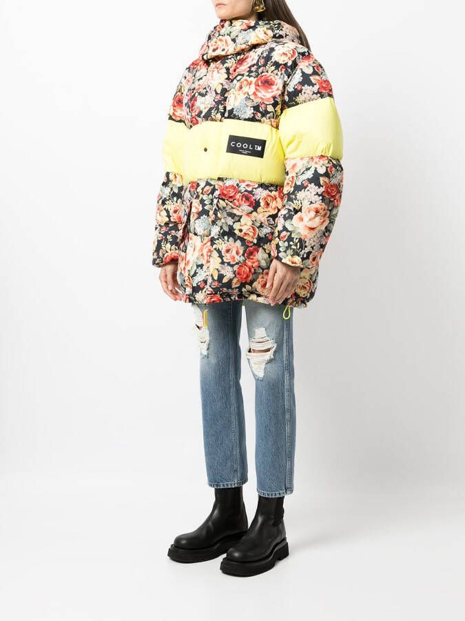 COOL T.M Donsjack met bloemenprint Geel