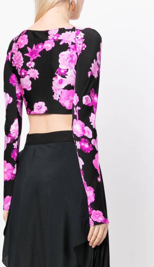 Coperni Top met bloemenprint Zwart