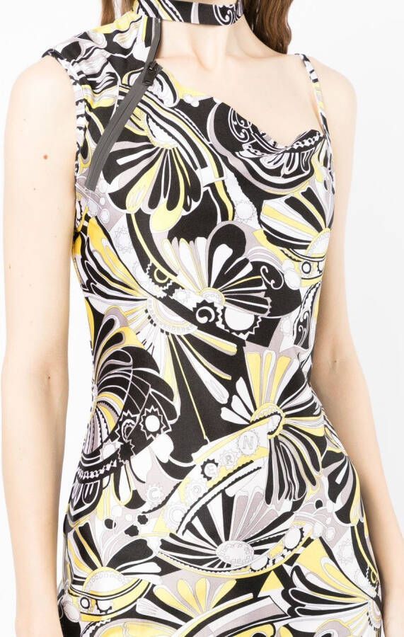 Coperni Jurk met abstracte print Zwart