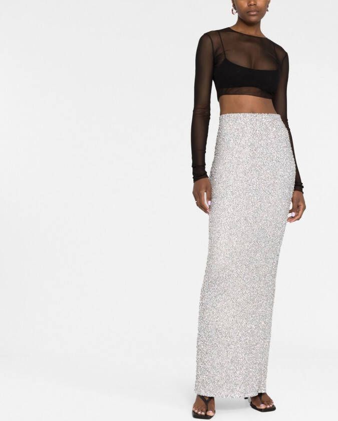 Coperni Maxi-rok verfraaid met kristallen Zilver