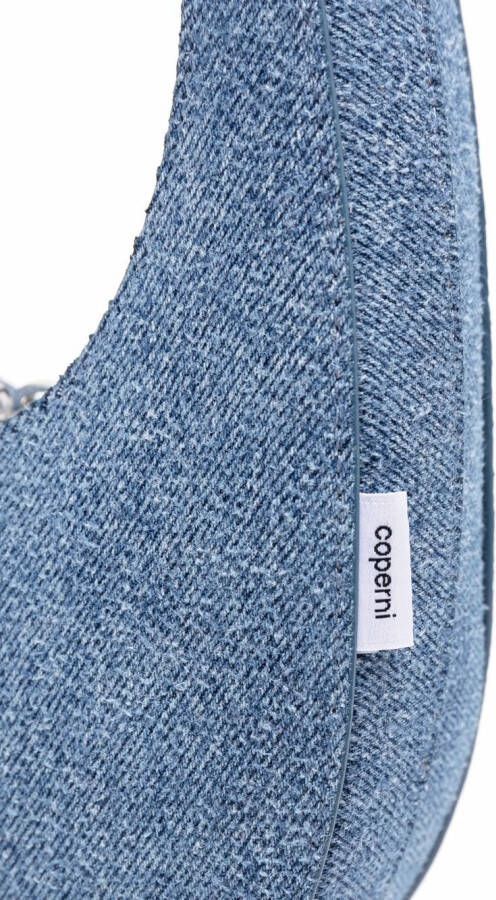 Coperni Swipe tas met denim-effect Blauw